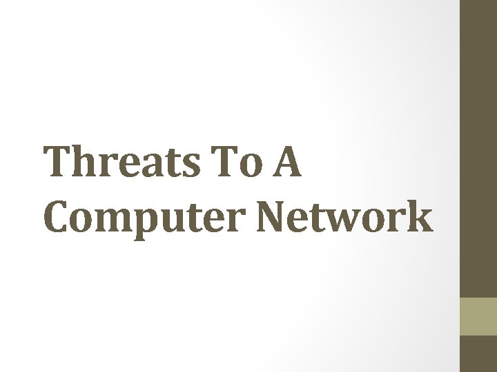 Threats To A Computer Network 