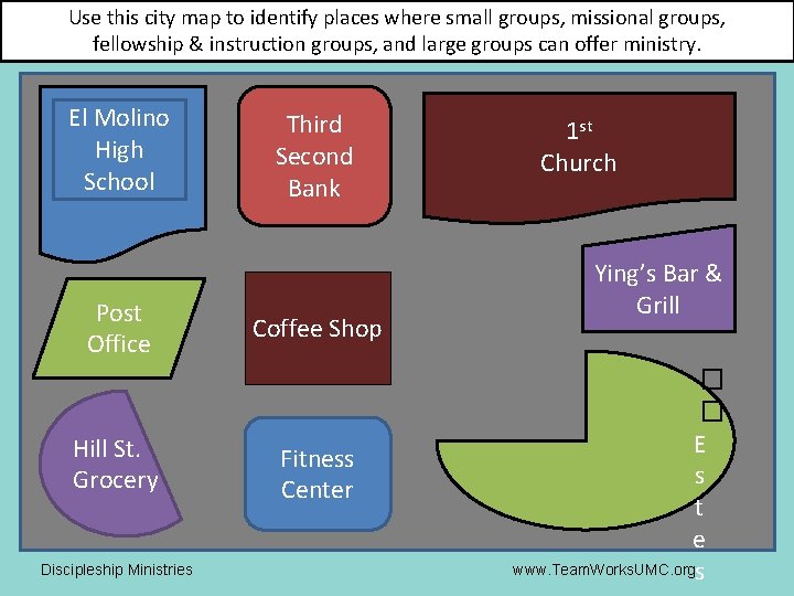 Use this city map to identify places where small groups, missional groups, fellowship &