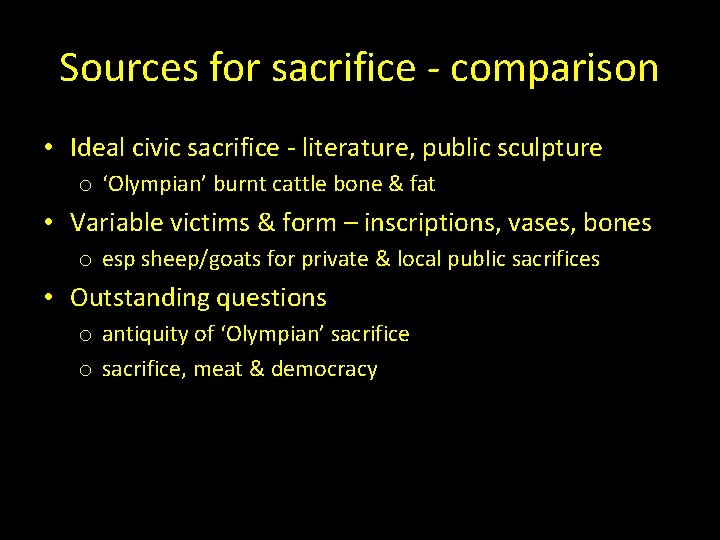 Sources for sacrifice - comparison • Ideal civic sacrifice - literature, public sculpture o