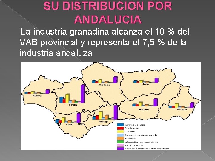 SU DISTRIBUCION POR ANDALUCIA La industria granadina alcanza el 10 % del VAB provincial
