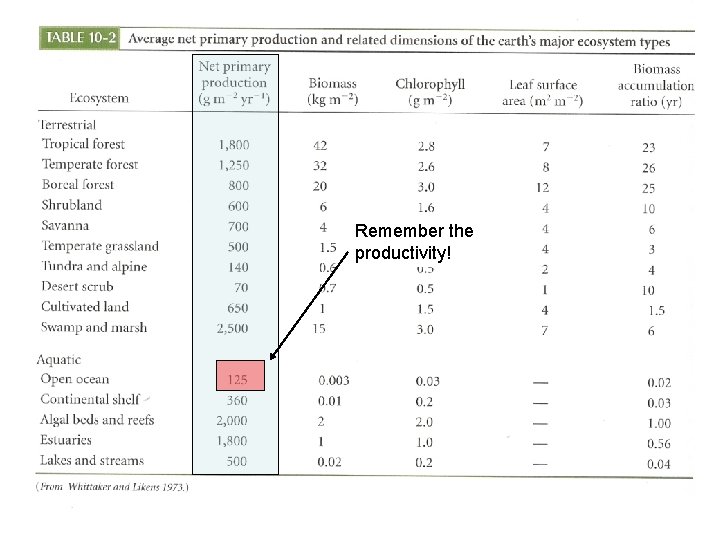 Remember the productivity! 