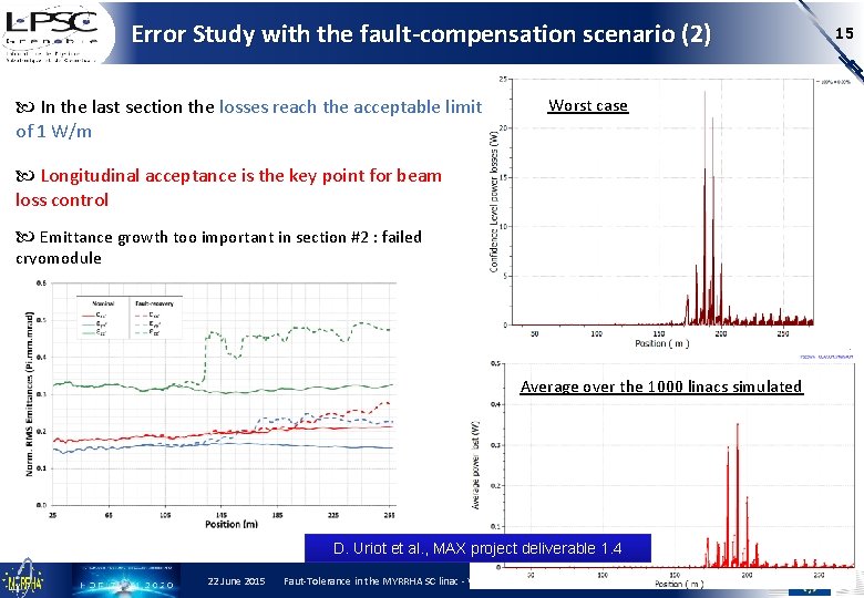 Error Study with the fault-compensation scenario (2) In the last section the losses reach