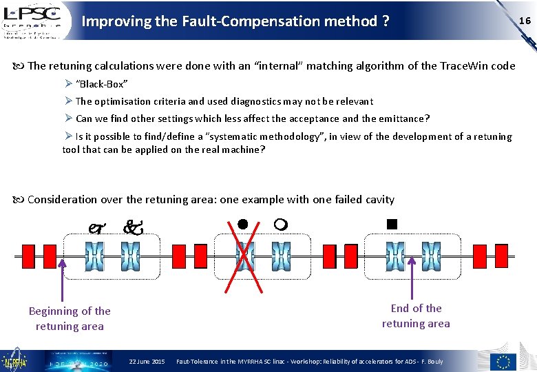 Improving the Fault-Compensation method ? The retuning calculations were done with an “internal” matching