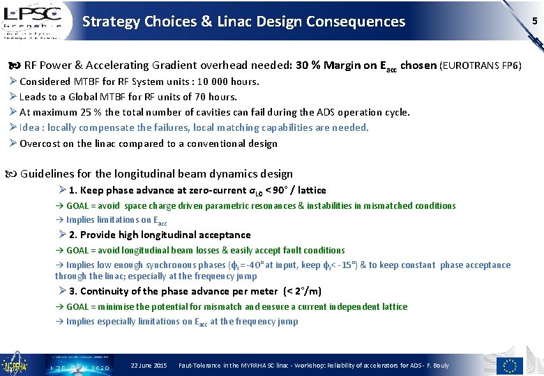 Strategy Choices & Linac Design Consequences RF Power & Accelerating Gradient overhead needed: 30