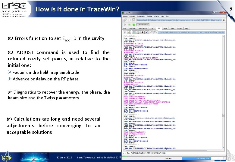 How is it done in Trace. Win? Errors function to set Eacc= 0 in