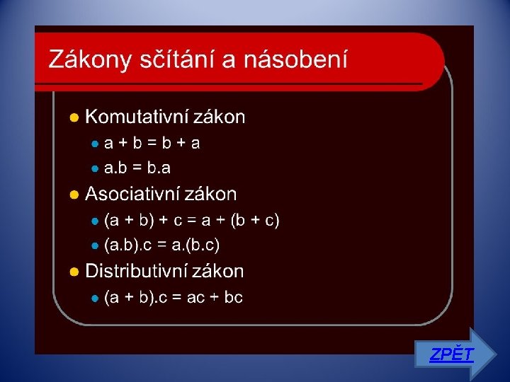 ZPĚT ZPĚT