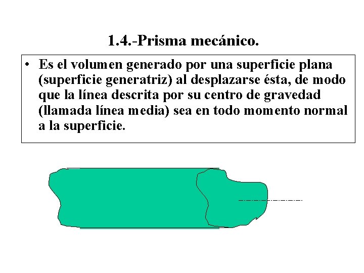 1. 4. -Prisma mecánico. • Es el volumen generado por una superficie plana (superficie 1. 4. -Prisma mecánico. • Es el volumen generado por una superficie plana (superficie