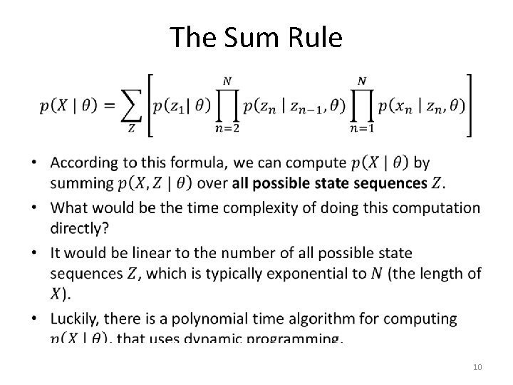 The Sum Rule • 10 