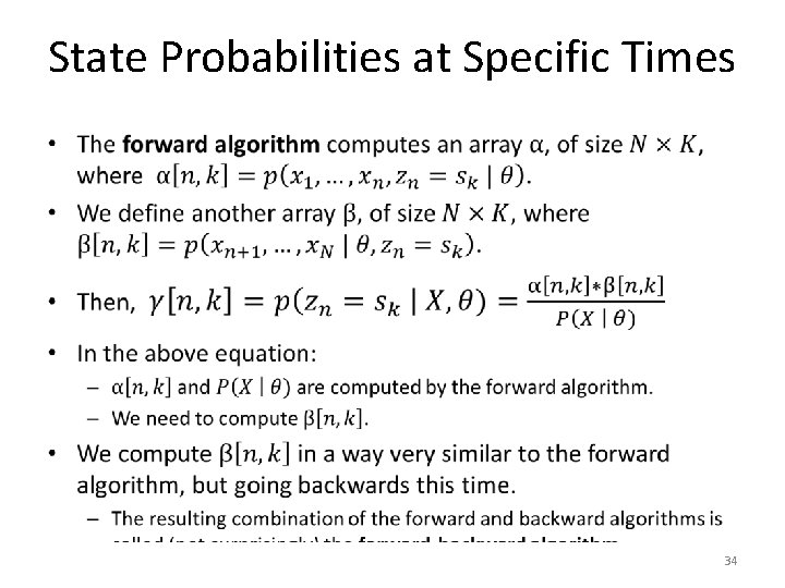 State Probabilities at Specific Times • 34 