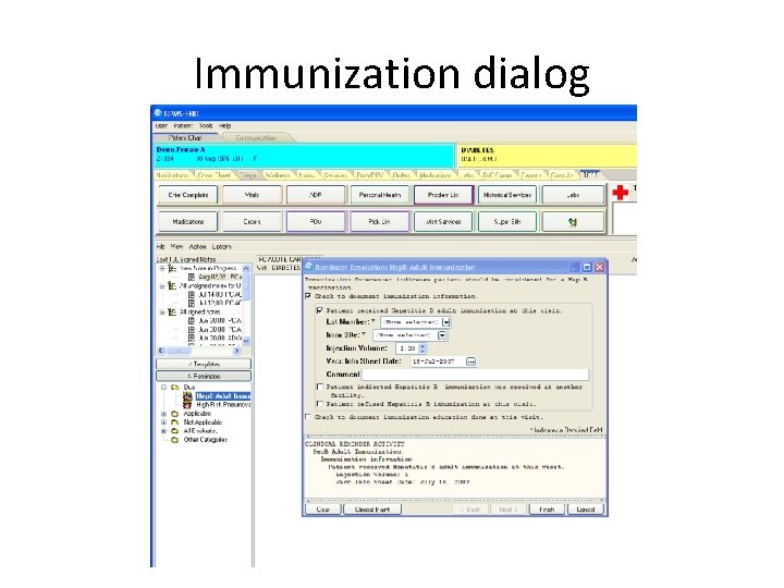 Immunization dialog 