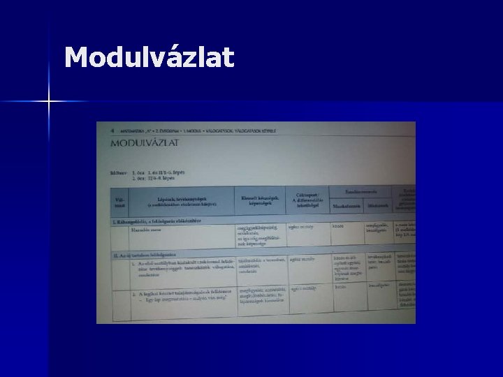 Modulvázlat 