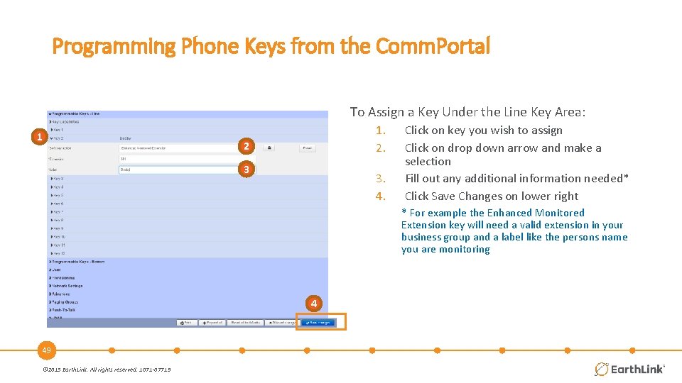 Programming Phone Keys from the Comm. Portal To Assign a Key Under the Line