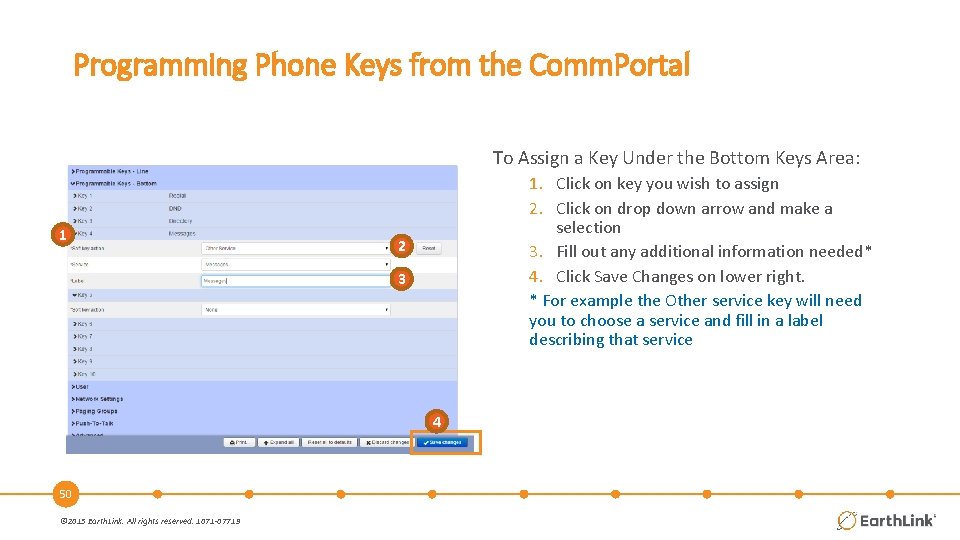 Programming Phone Keys from the Comm. Portal To Assign a Key Under the Bottom