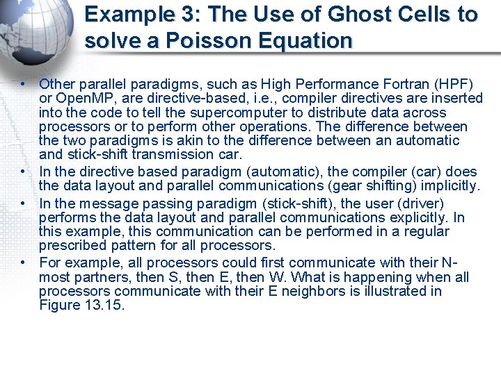 Example 3: The Use of Ghost Cells to solve a Poisson Equation • Other