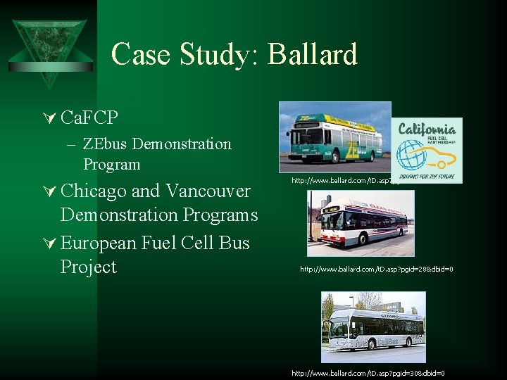 Case Study: Ballard Ú Ca. FCP – ZEbus Demonstration Program Ú Chicago and Vancouver