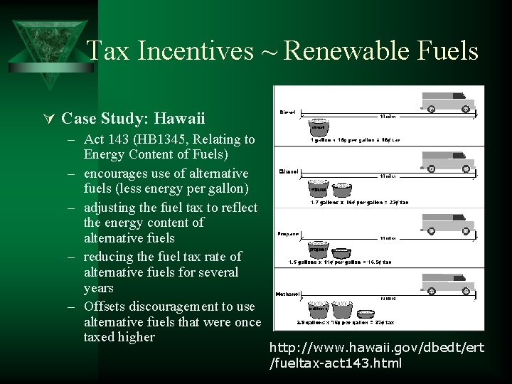 Tax Incentives ~ Renewable Fuels Ú Case Study: Hawaii – Act 143 (HB 1345,