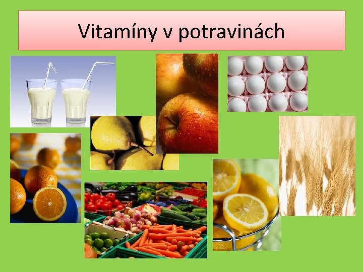Vitamíny v potravinách 