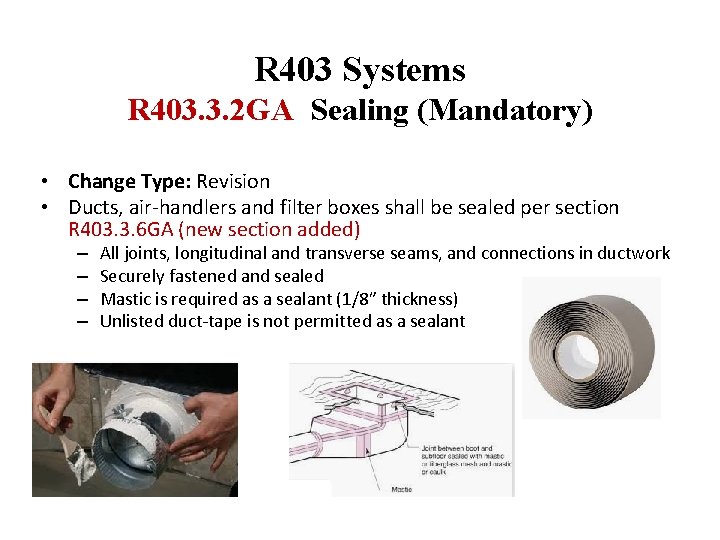 R 403 Systems R 403. 3. 2 GA Sealing (Mandatory) • Change Type: Revision