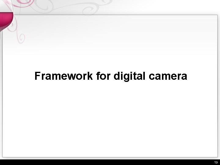Framework for digital camera 19 