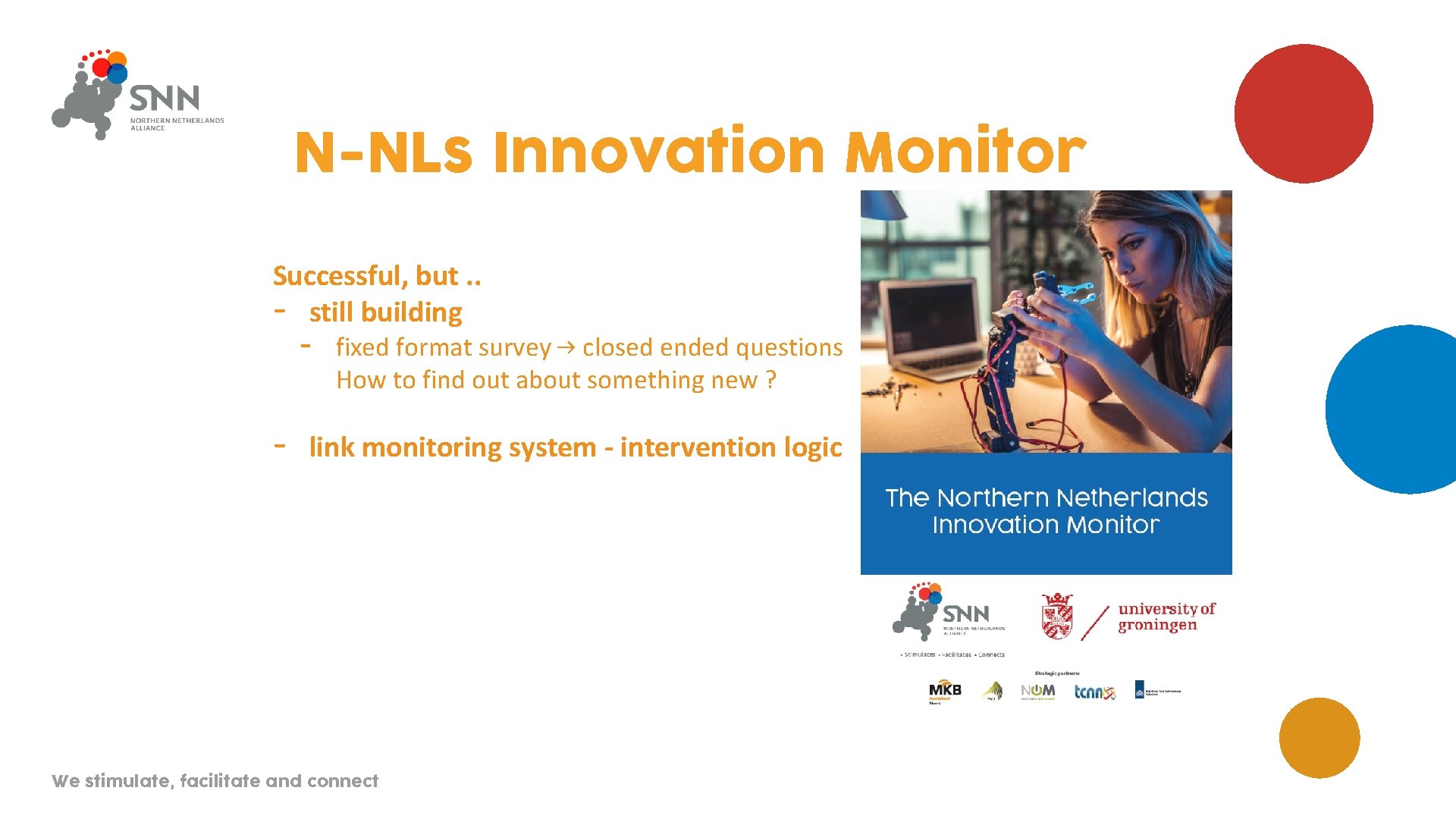 N-NLs Innovation Monitor Successful, but. . - still building - - fixed format survey