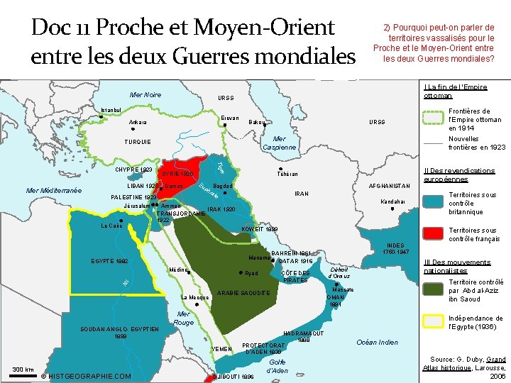 Doc 11 Proche et Moyen-Orient entre les deux Guerres mondiales Mer Noire 2) Pourquoi