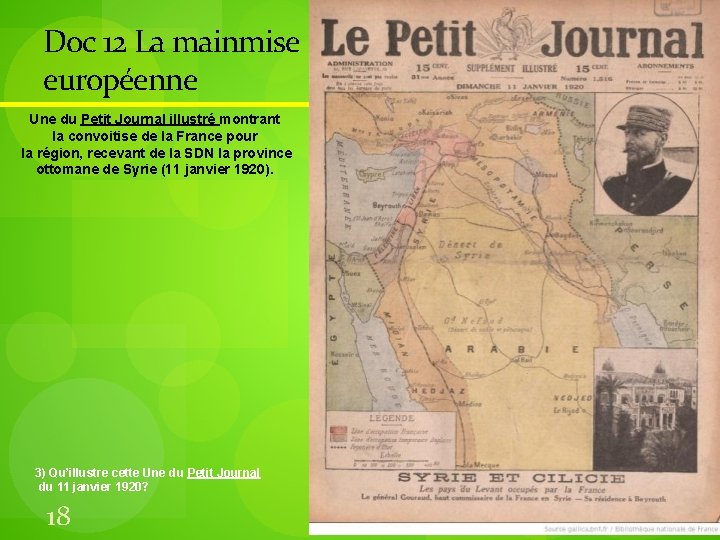Doc 12 La mainmise européenne Une du Petit Journal illustré montrant la convoitise de