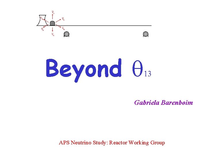 Beyond q 13 Gabriela Barenboim APS Neutrino Study: Reactor Working Group 
