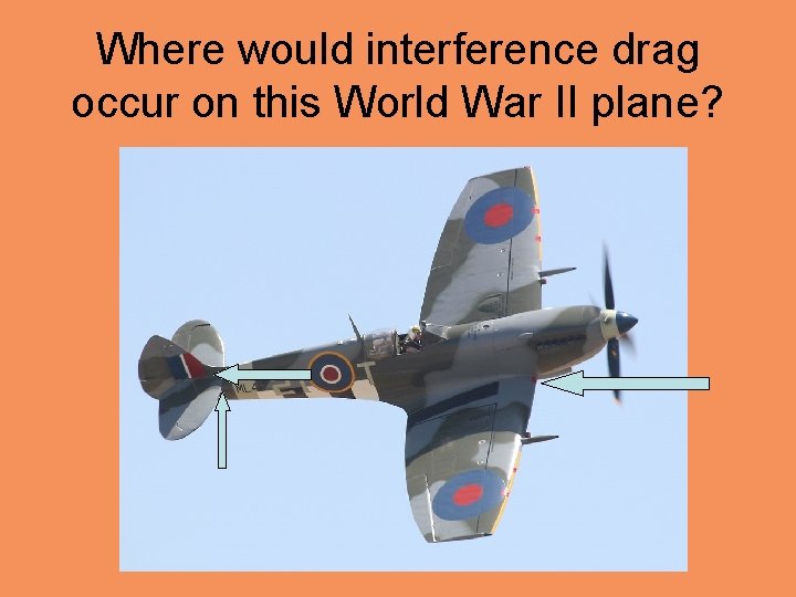 Where would interference drag occur on this World War II plane? 