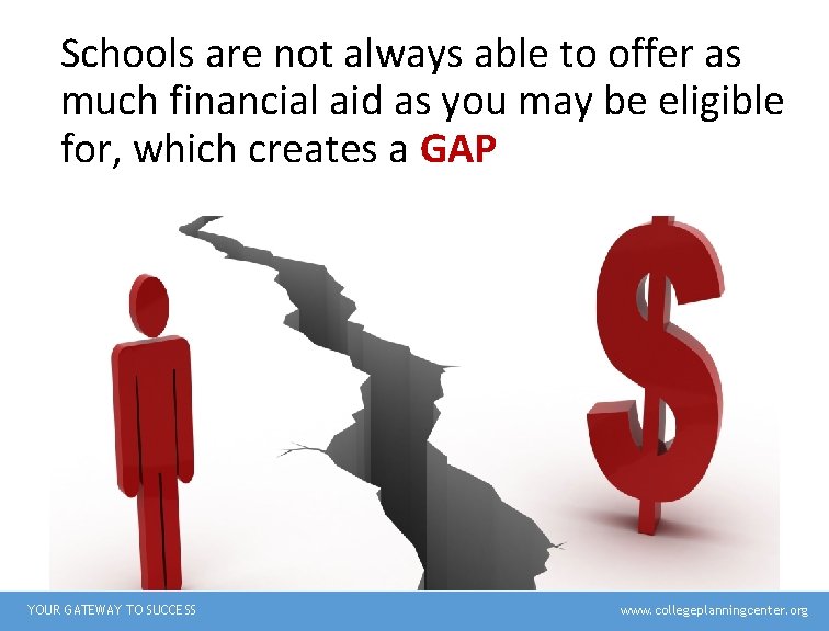 Schools are not always able to offer as much financial aid as you may Schools are not always able to offer as much financial aid as you may