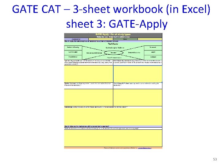 GATE CAT – 3 -sheet workbook (in Excel) sheet 3: GATE-Apply 53 