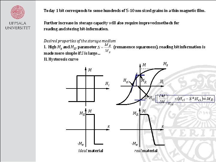 Today 1 bit corresponds to some hundreds of 5 -10 nm sized grains in