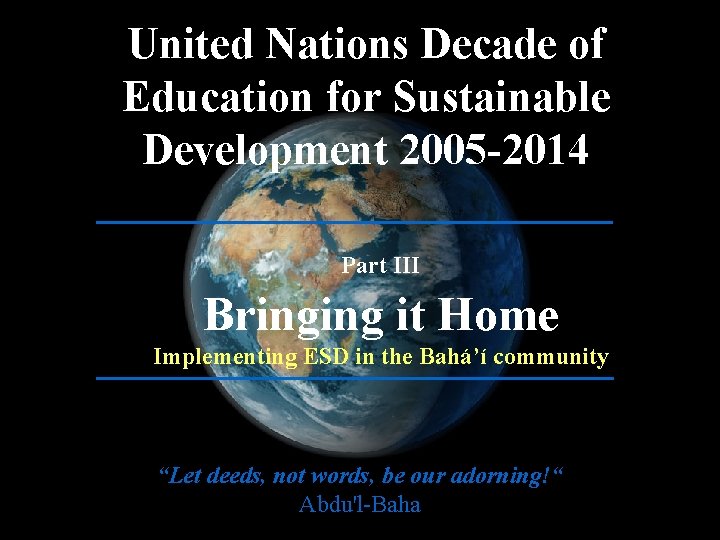 United Nations Decade Of Education For Sustainable Development