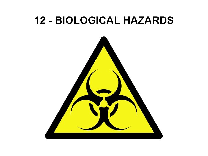 12 - BIOLOGICAL HAZARDS 