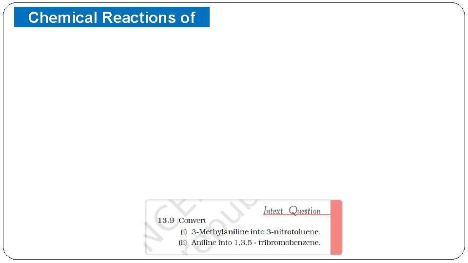 Chemical Reactions of Amines 