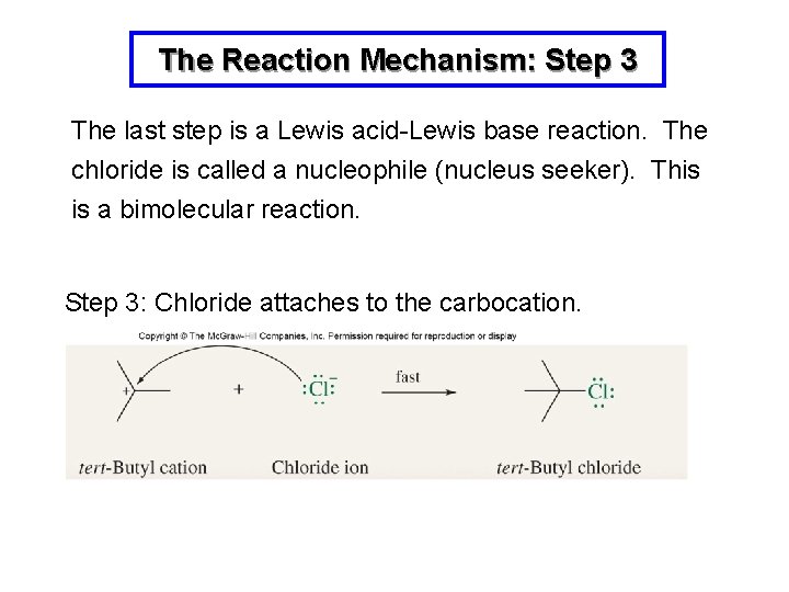 The Reaction Mechanism: Step 3 The last step is a Lewis acid-Lewis base reaction.