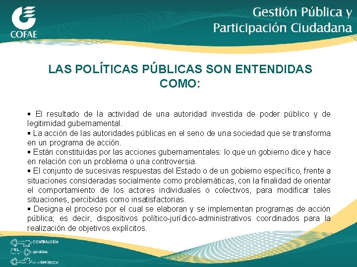 NORMAS ACCIONAR DE LA ADMINISTRACIN PBLICA POLTICAS PBLICAS