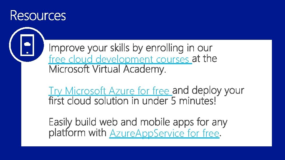 free cloud development courses Try Microsoft Azure for free Azure. App. Service for free