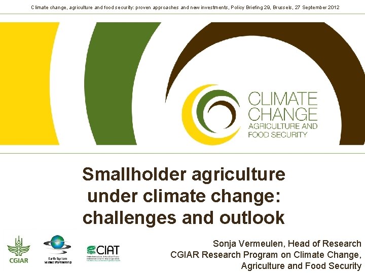 Climate change agriculture and food security proven approaches
