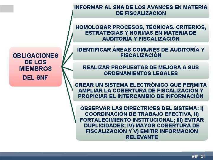 INFORMAR AL SNA DE LOS AVANCES EN MATERIA DE FISCALIZACIÓN HOMOLOGAR PROCESOS, TÉCNICAS, CRITERIOS,