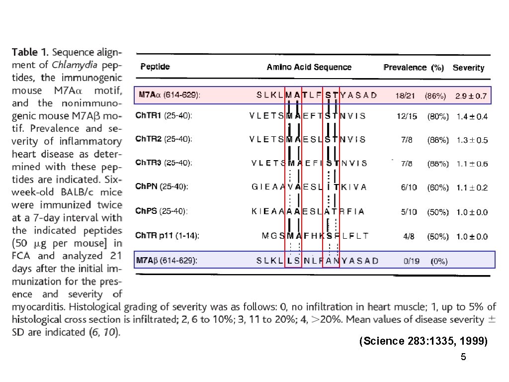 (Science 283: 1335, 1999) 5 