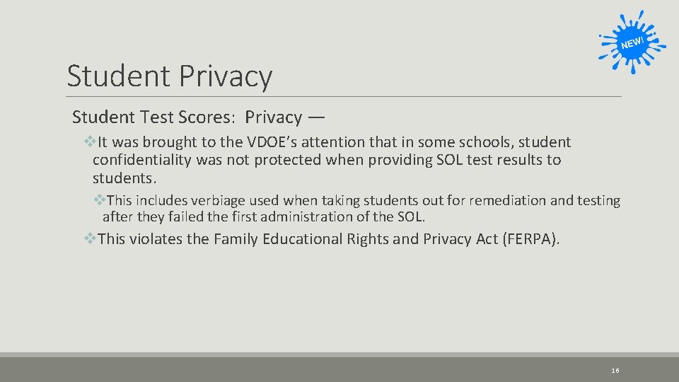 Student Privacy Student Test Scores: Privacy — v. It was brought to the VDOE’s Student Privacy Student Test Scores: Privacy — v. It was brought to the VDOE’s