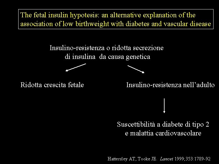 The fetal insulin hypotesis: an alternative explanation of the association of low birthweight with