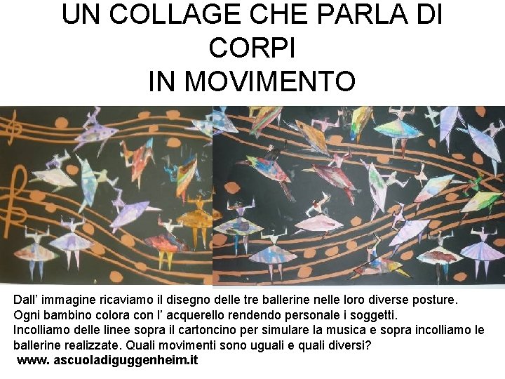 UN COLLAGE CHE PARLA DI CORPI IN MOVIMENTO Dall’ immagine ricaviamo il disegno delle