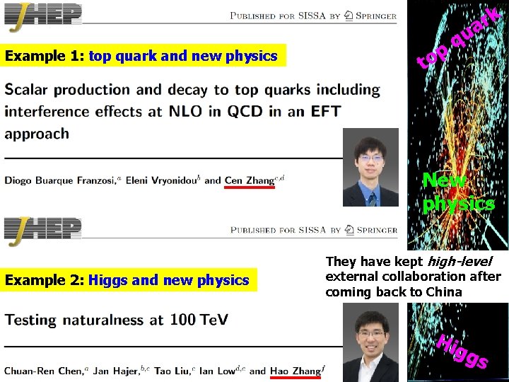 k r a Example 1: top quark and new physics u q p to