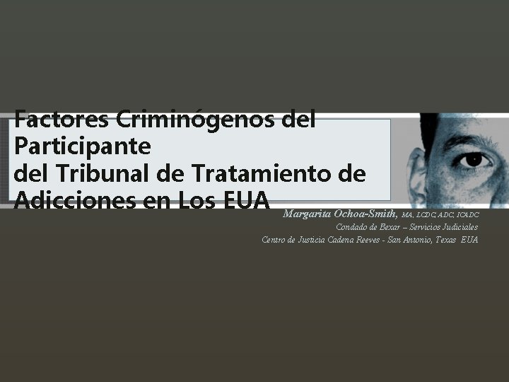 Factores Criminógenos del Participante del Tribunal de Tratamiento de Adicciones en Los EUA Margarita