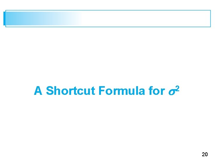 A Shortcut Formula for 2 20 
