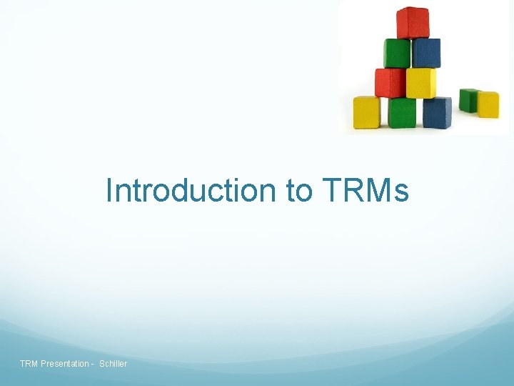 Introduction to TRMs TRM Presentation - Schiller Introduction to TRMs TRM Presentation - Schiller
