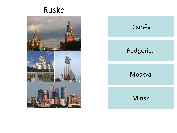 Rusko Kišiněv Podgorica Moskva Minsk 