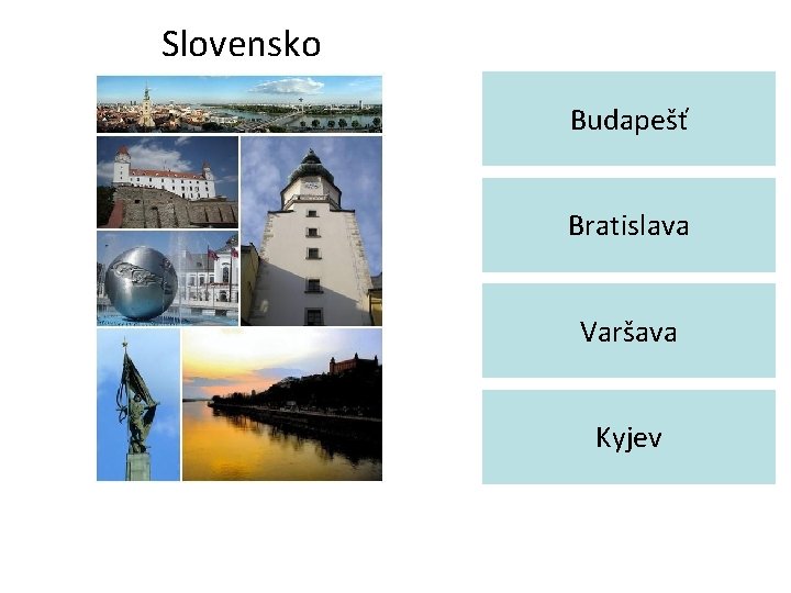 Slovensko Budapešť Bratislava Varšava Kyjev 
