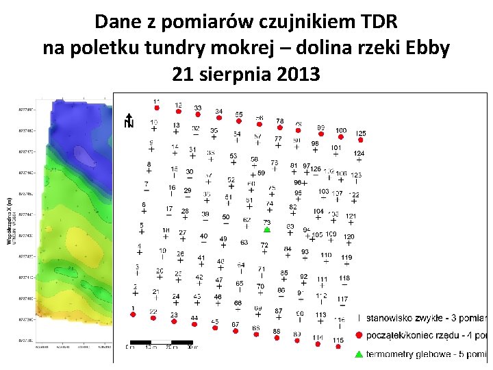 Dane z pomiarów czujnikiem TDR na poletku tundry mokrej – dolina rzeki Ebby 21